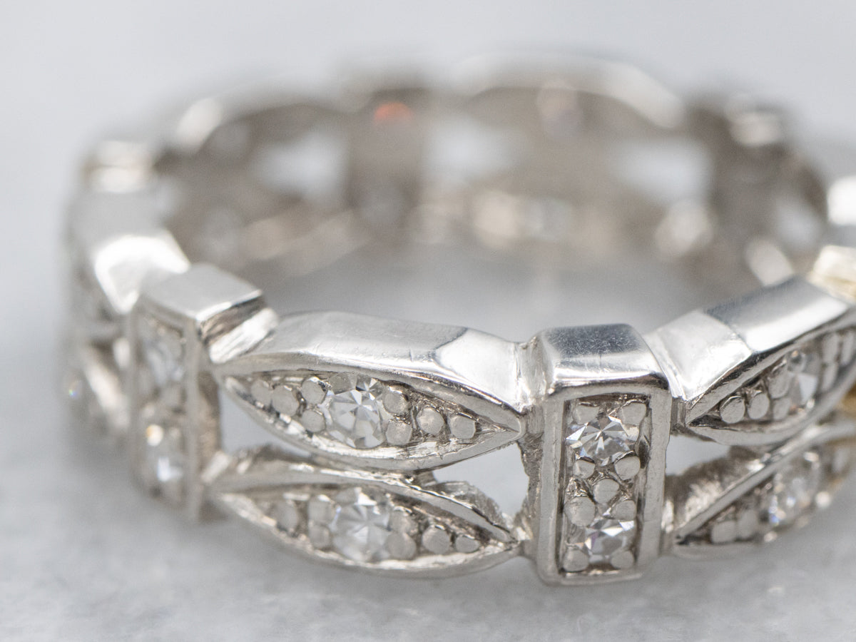 Hollywood Era Platinum and Diamond Pinky Ring