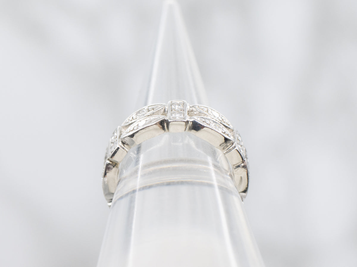 Hollywood Era Platinum and Diamond Pinky Ring