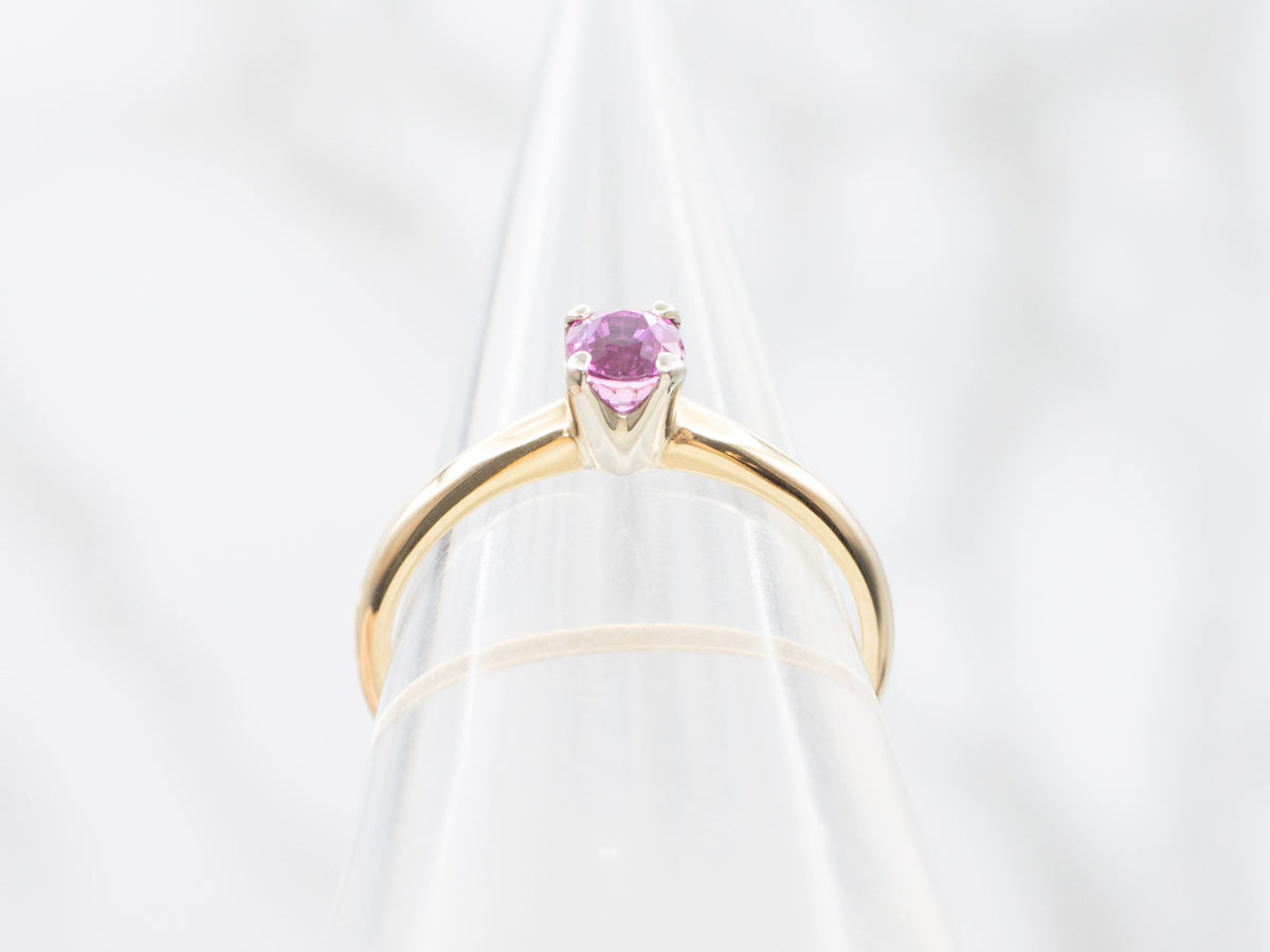 Berry Pink Sapphire Solitaire Engagement Ring