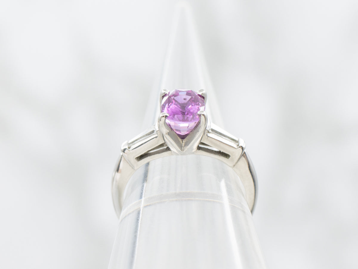 1930's Deep Fuscia Ceylon Sapphire Vintage Engagement Ring