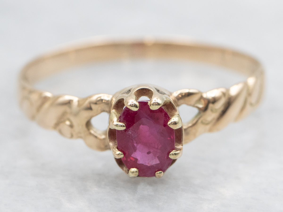 Antique Ruby and Gold Ladies Ring for Everyday