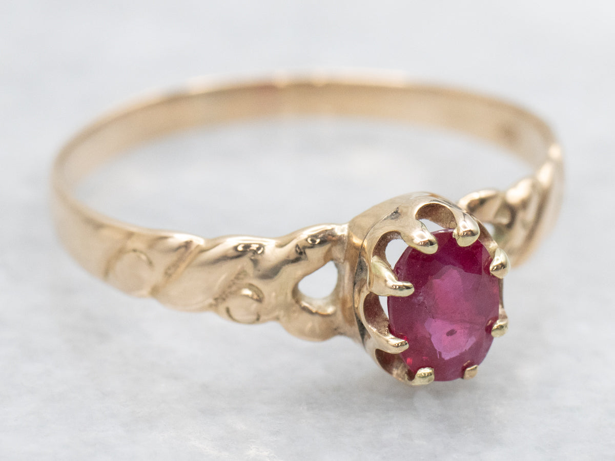 Antique Ruby and Gold Ladies Ring for Everyday