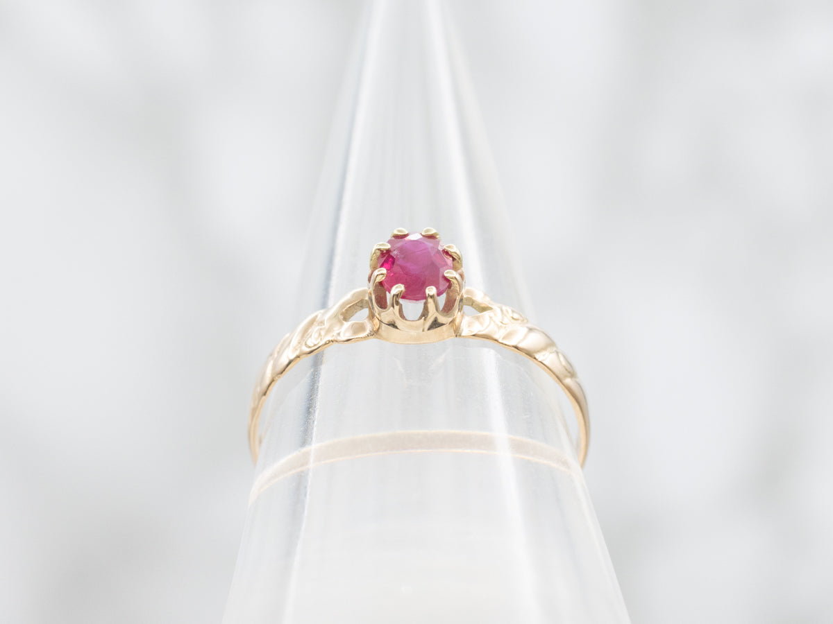 Antique Ruby and Gold Ladies Ring for Everyday
