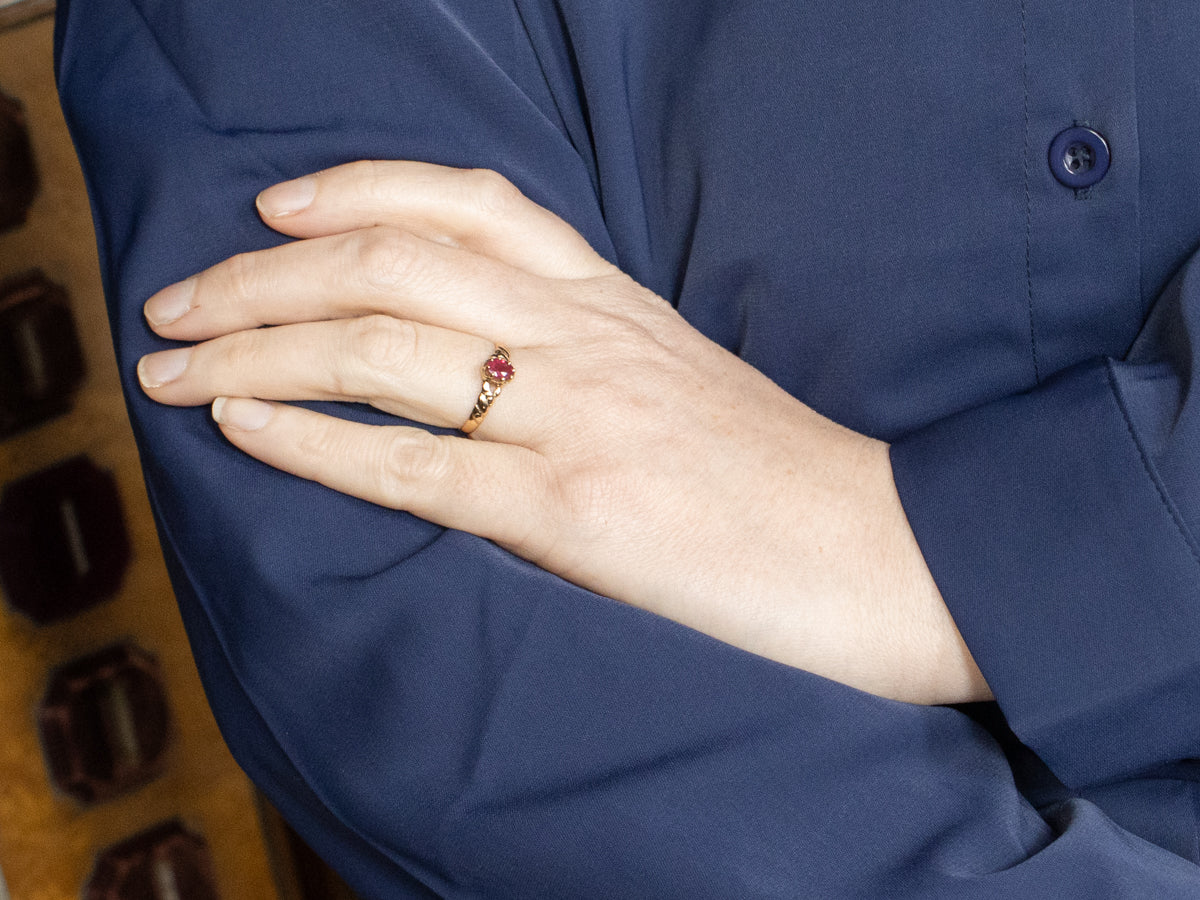 Antique Ruby and Gold Ladies Ring for Everyday