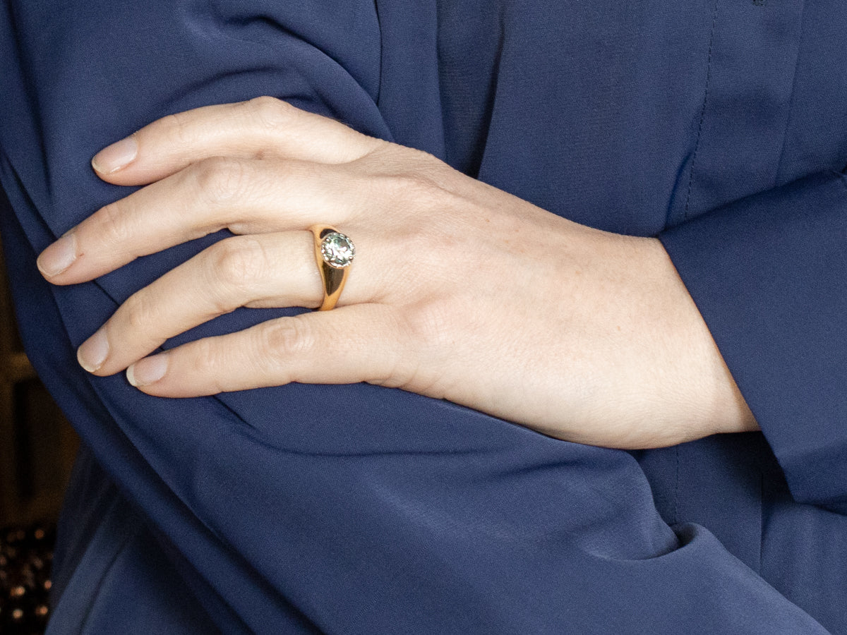 Bold Statement Ring with Blue Zircon for Gentleman or Lady