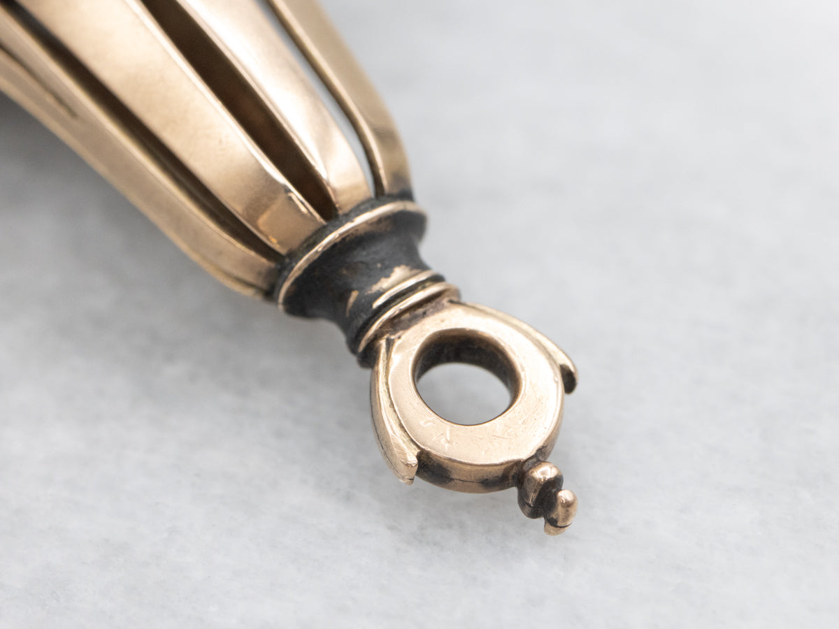 Victorian Rose Gold Fob Pendant Engraved Monogram