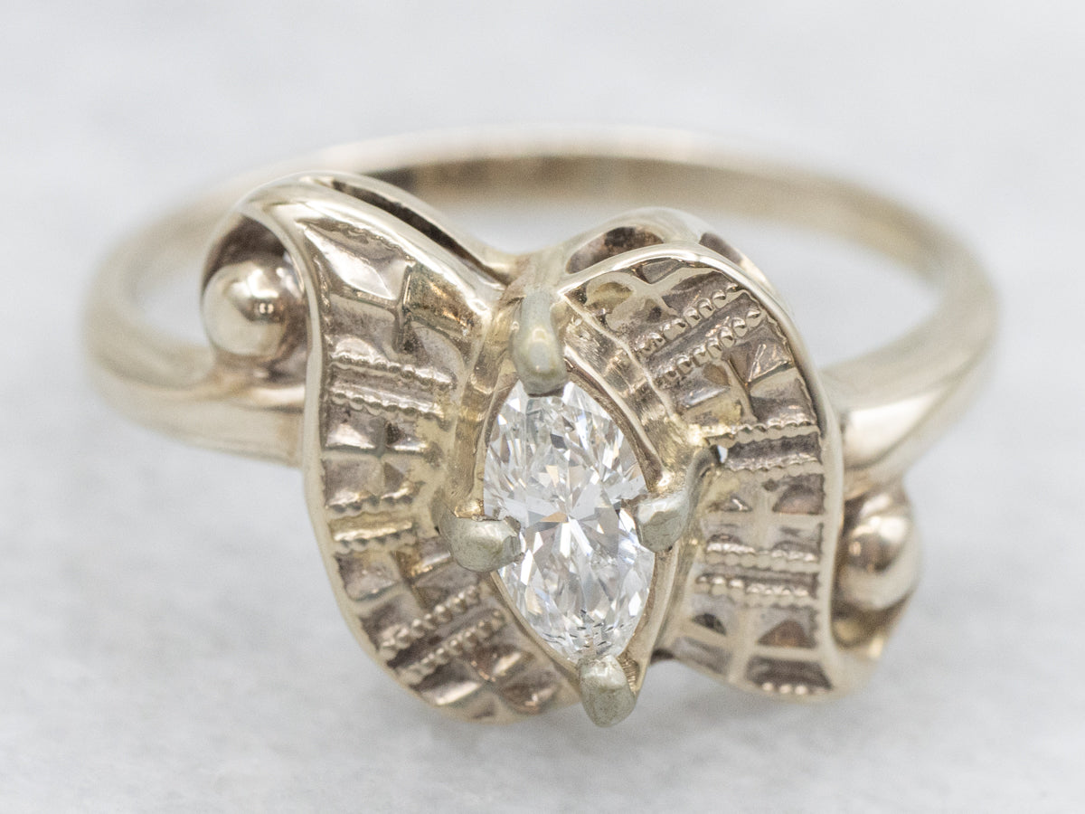 Retro Era and Marquise Cut Diamond Ring