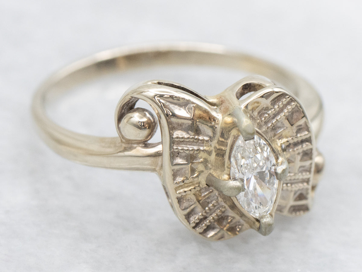 Retro Era and Marquise Cut Diamond Ring