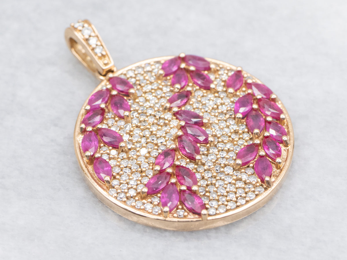 Marquis Ruby and Diamond Effy Gemstone Pendant