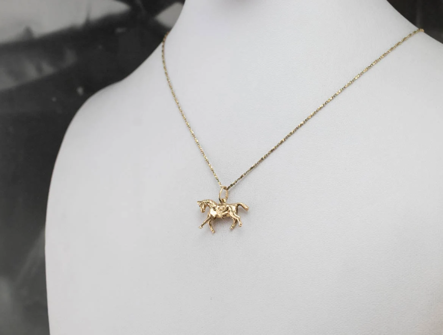 Gold Trotting Horse Charm