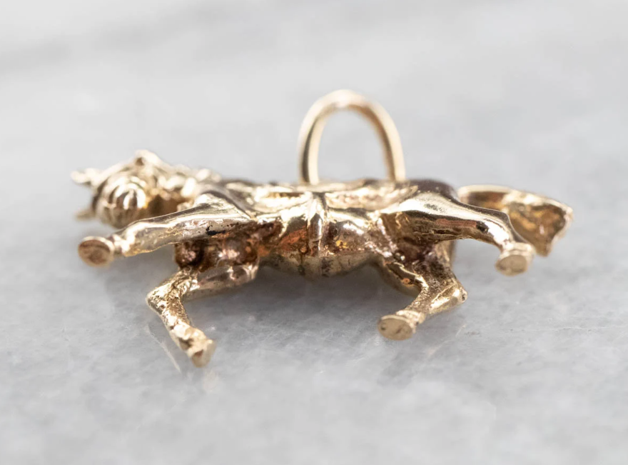 Gold Trotting Horse Charm