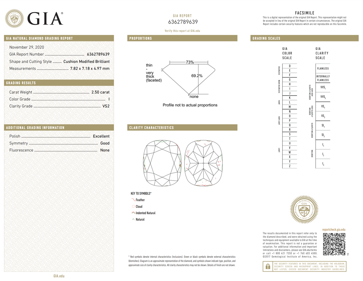 Modern GIA Cushion Modified Brilliant Diamond Engagement Ring