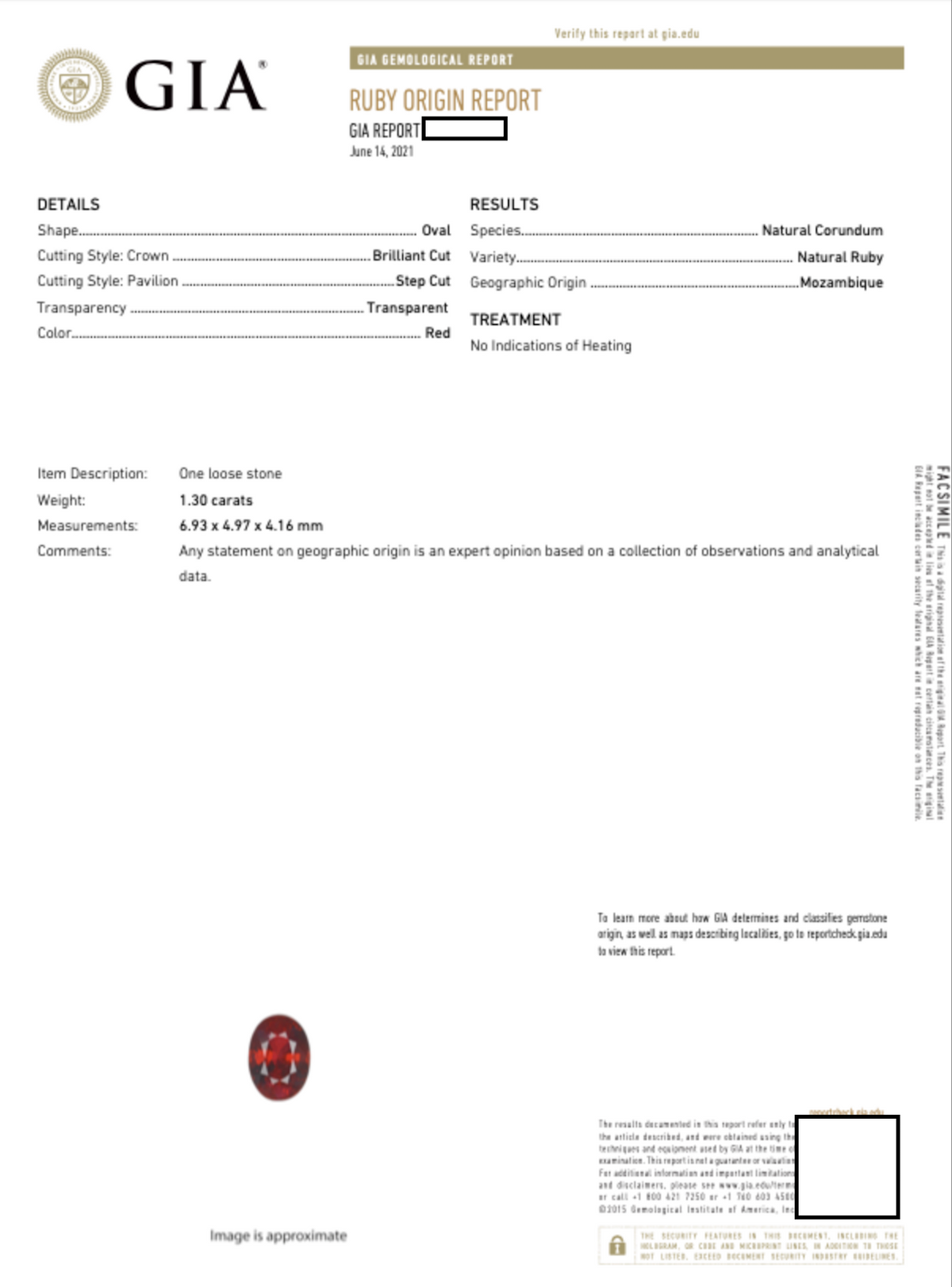 GIA Certified Ruby and Diamond Engagement Ring