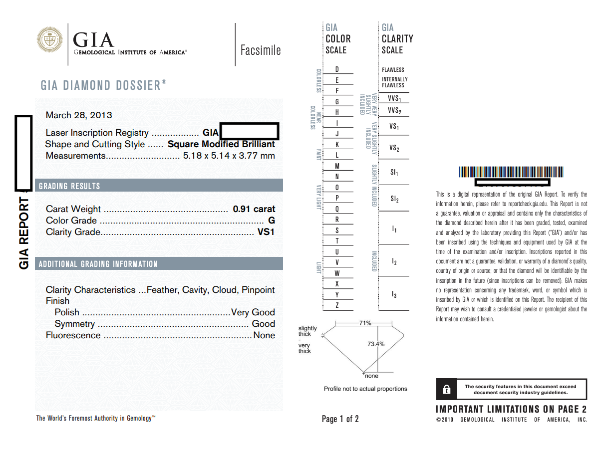 Anillo de compromiso con solitario de diamantes con certificación GIA