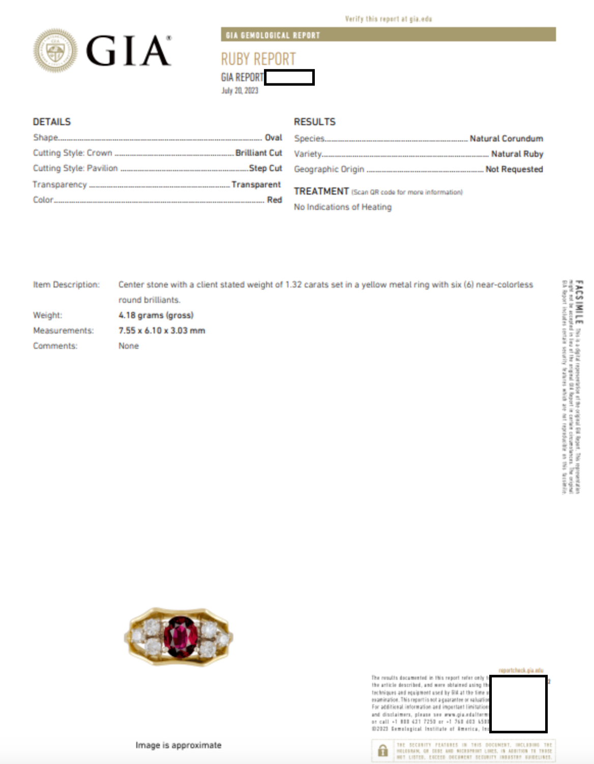 Yellow Gold GIA Certified Oval Cut Ruby Ring with Diamond Accents