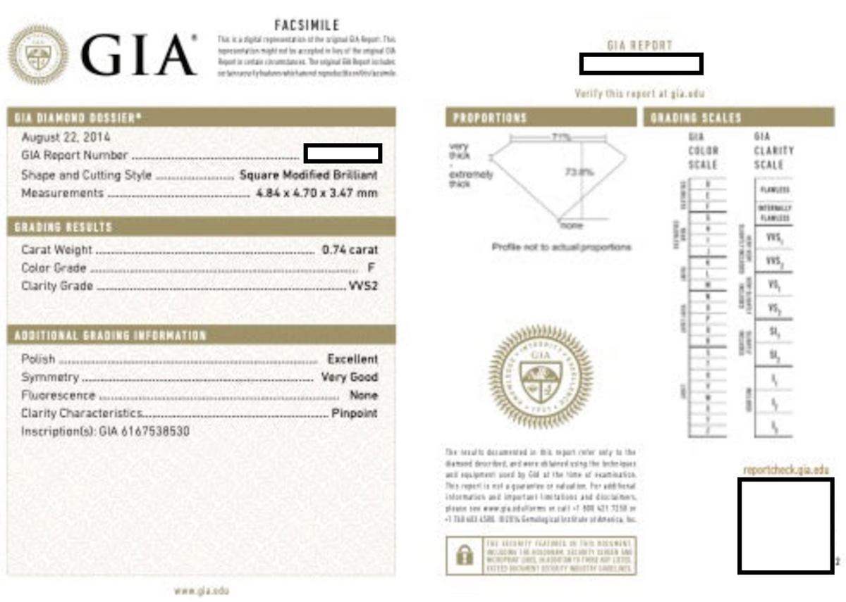 GIA Princess Cut Diamond Solitaire Engagement Ring