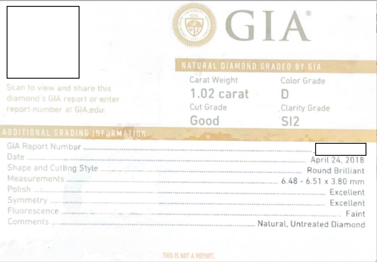 Anillo de compromiso de diamantes GIA moderno