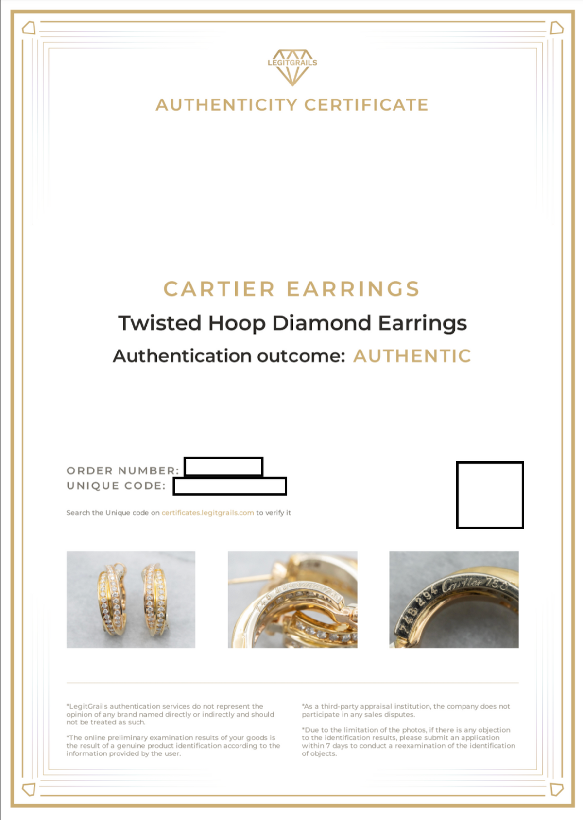 18-Karat Gold Cartier Crossover Diamond Hoop Earrings
