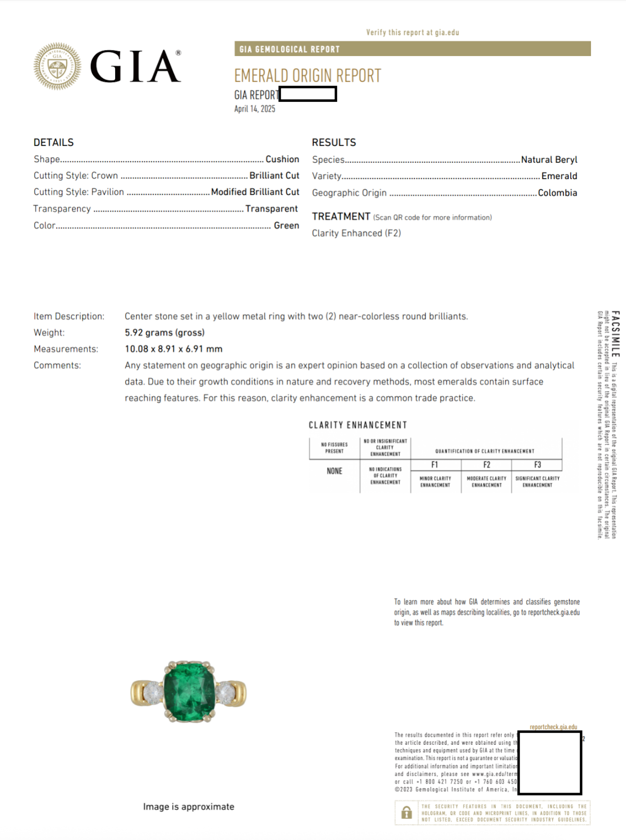 GIA Certified Colombian Emerald and Diamond Engagement Ring