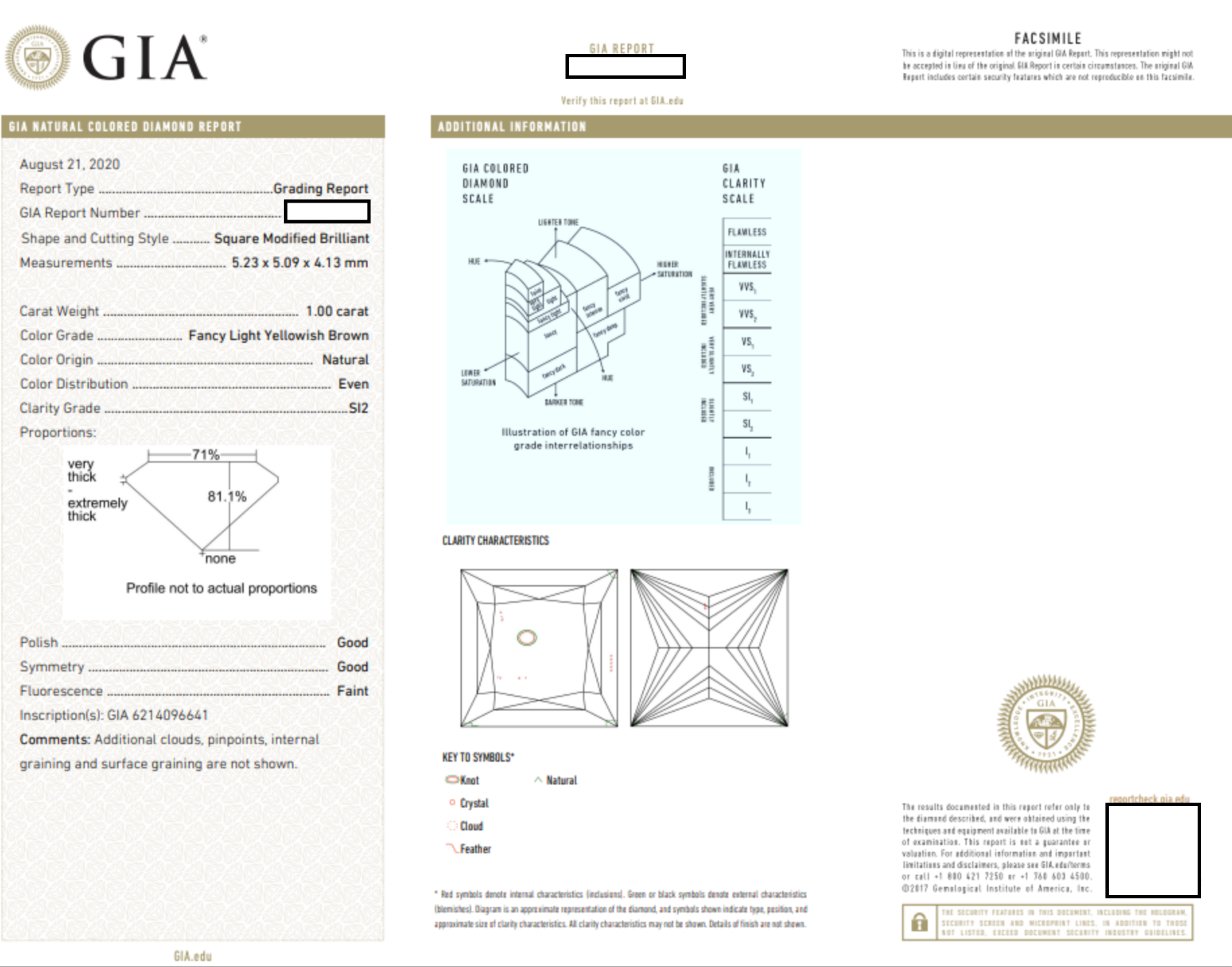Modern GIA Champagne Princess Cut Diamond Engagement Ring