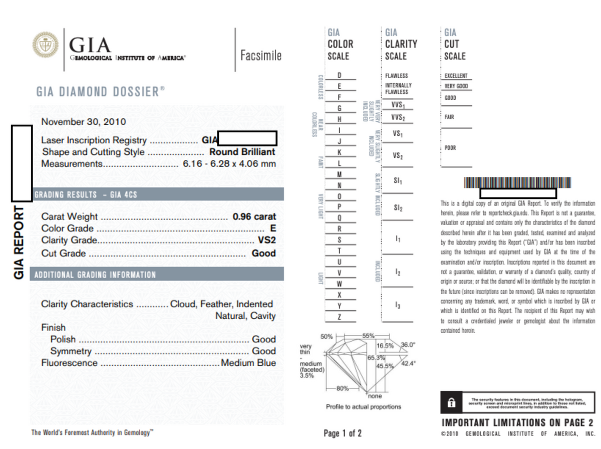 Gold and Platinum GIA Certified Diamond Solitaire Engagement Ring