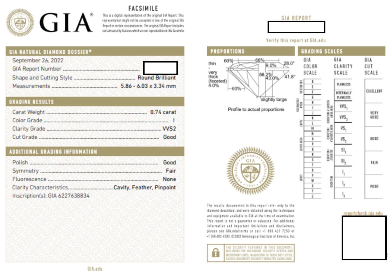 GIA Certified European Round Brilliant Diamond Solitaire Engagement Ring