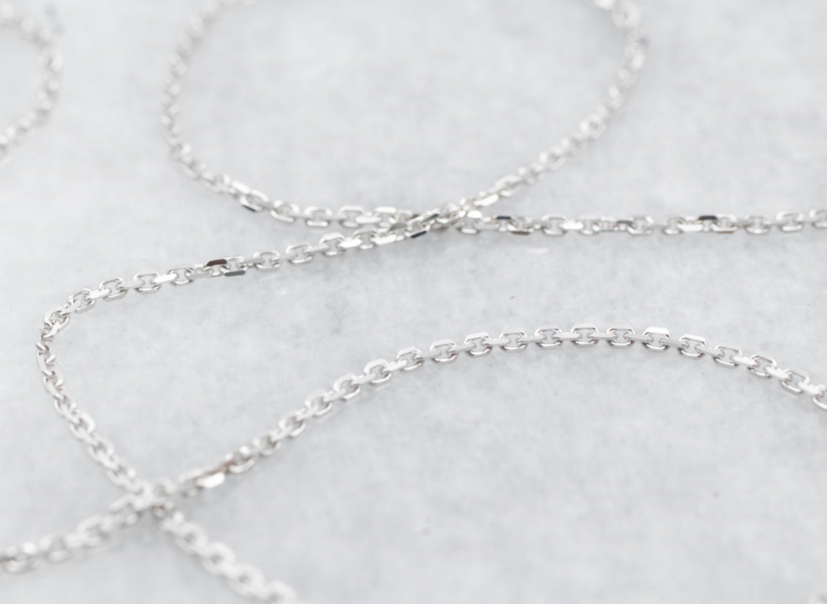 16-18 Inch Baby White Gold Cable Chain