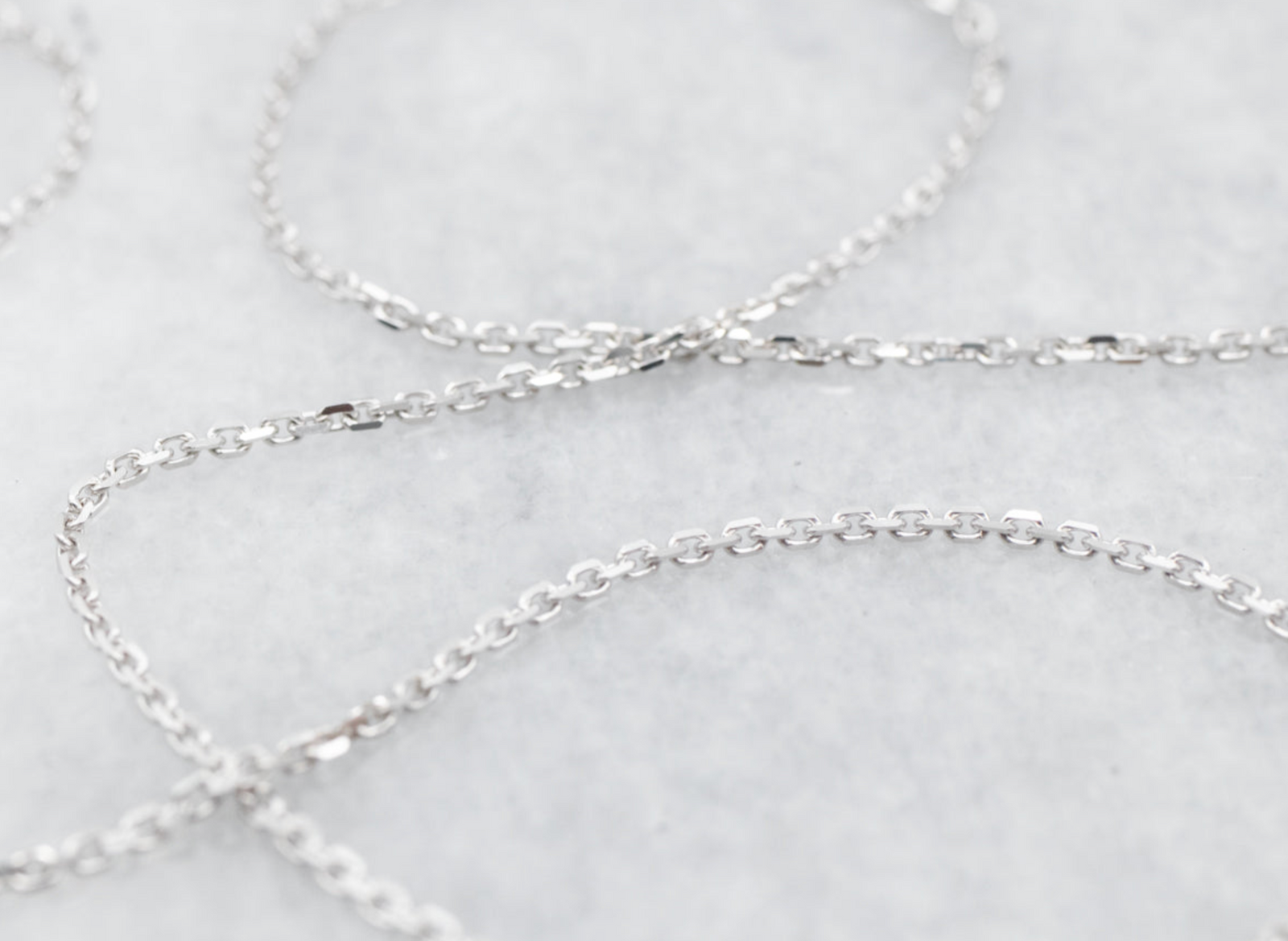 16-18 Inch Baby White Gold Cable Chain