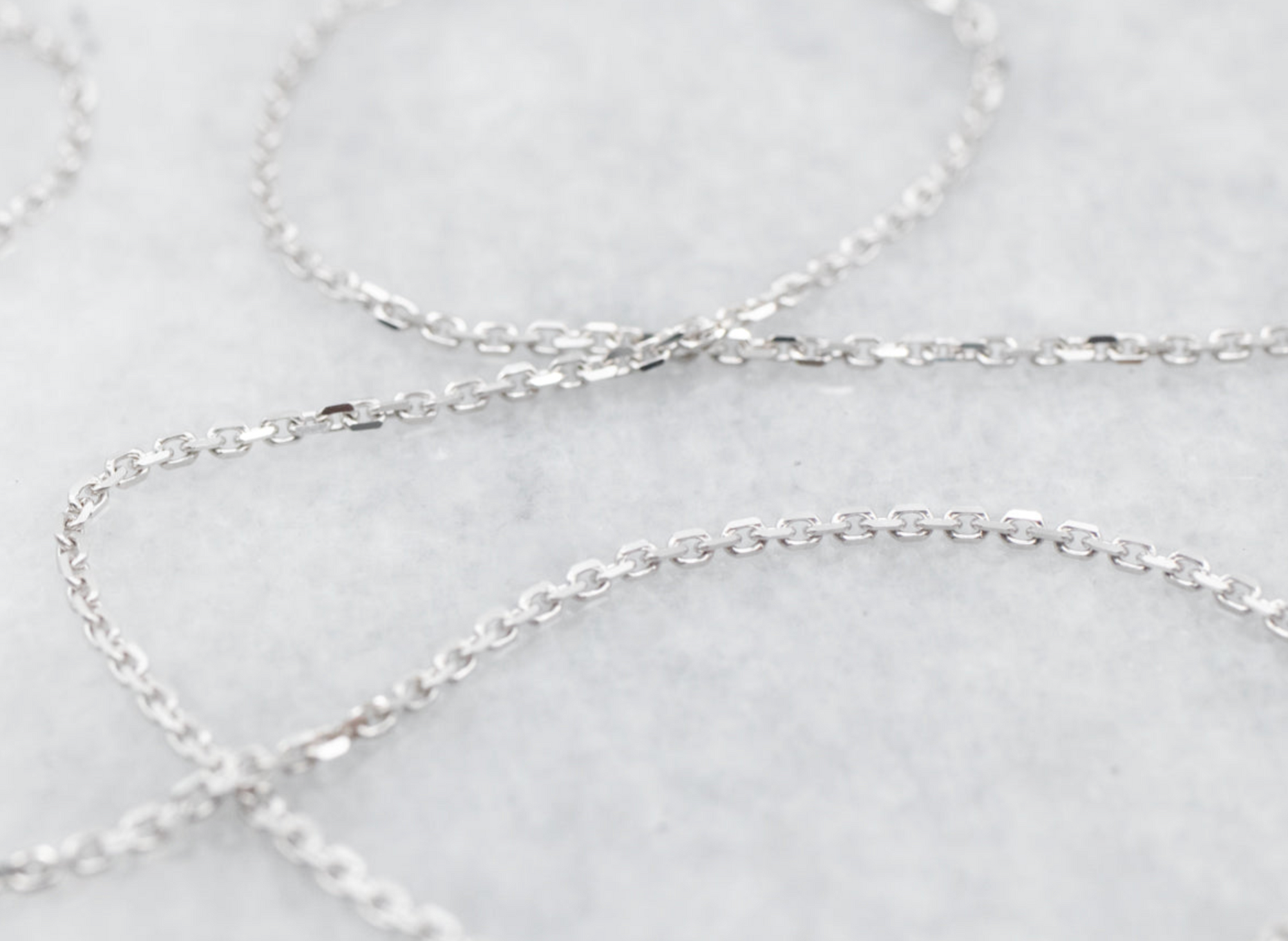16-18 Inch Baby White Gold Cable Chain