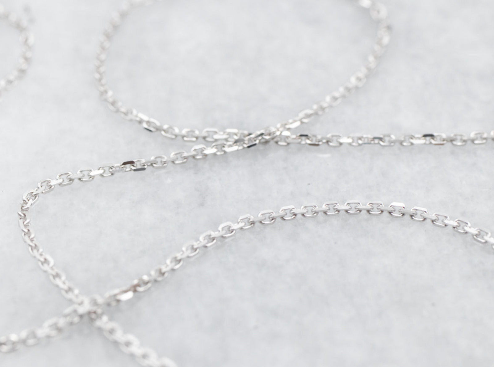 16-18 Inch Baby White Gold Cable Chain