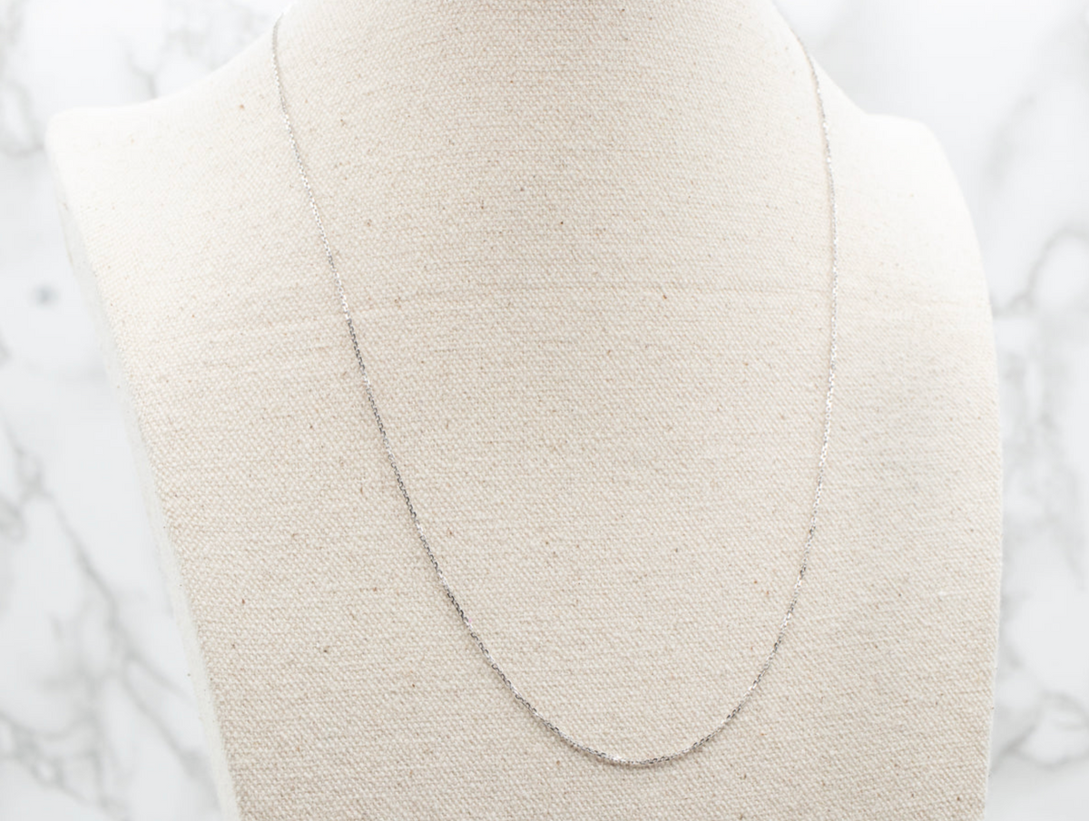 16-18 Inch Baby White Gold Cable Chain