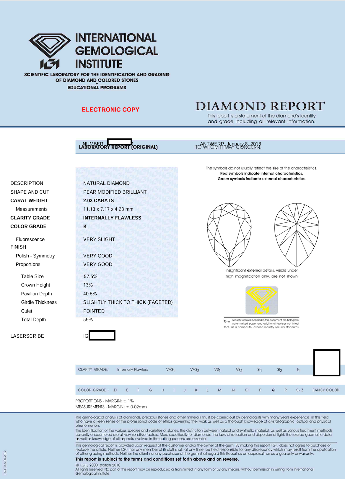 IGI-Certified Modern Pear-Cut Bezel-Set Diamond Solitaire Ring by Elizabeth Henry