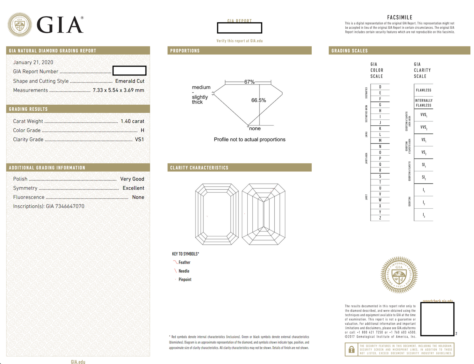 GIA Certified Emerald-Cut Diamond Solitaire Mix-Metal Engagement Ring with Hidden Sapphire