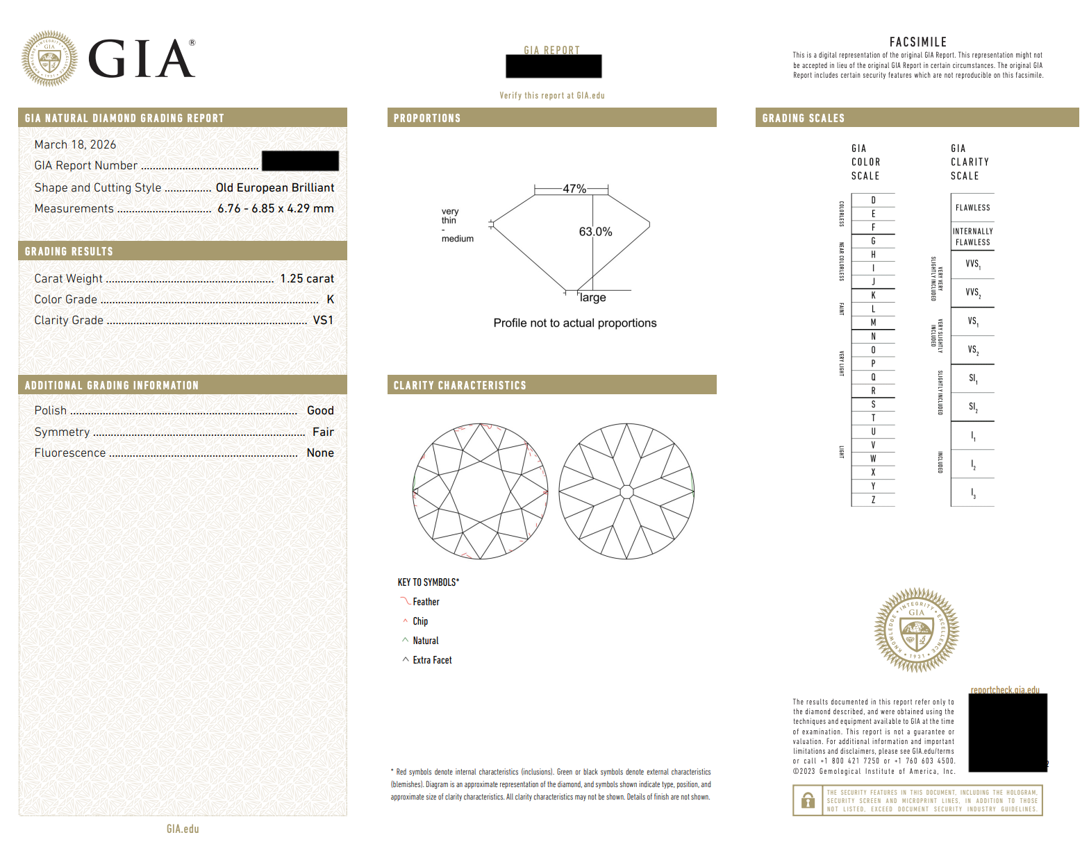 GIA-Certified Old European Cut Diamond and Platinum Engagement Ring