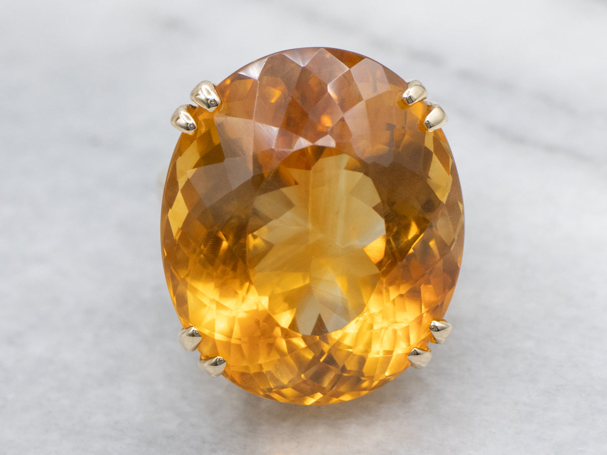 Citrine and Gold Vivian Cocktail Ring by Elizabeth Henry