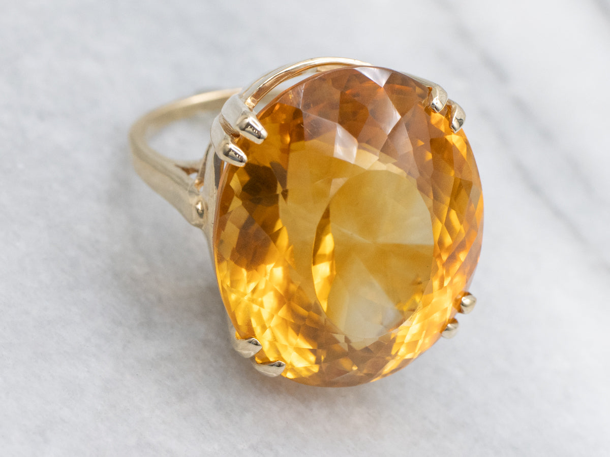 Citrine and Gold Vivian Cocktail Ring by Elizabeth Henry
