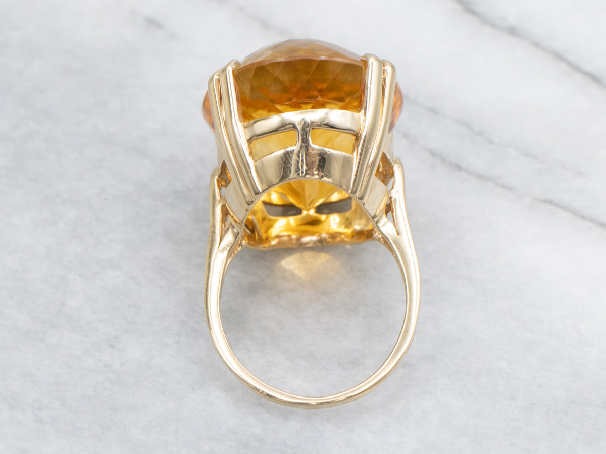 Citrine and Gold Vivian Cocktail Ring by Elizabeth Henry