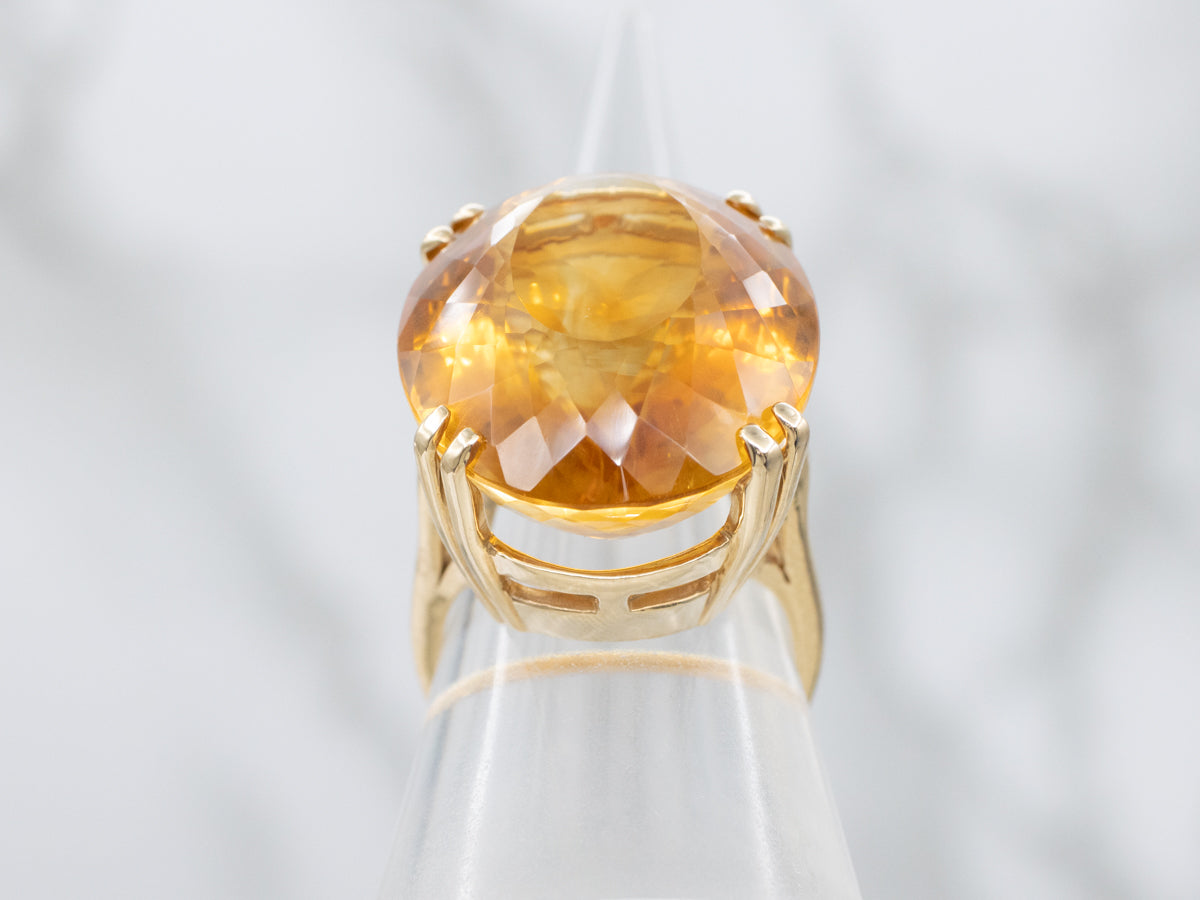 Citrine and Gold Vivian Cocktail Ring by Elizabeth Henry