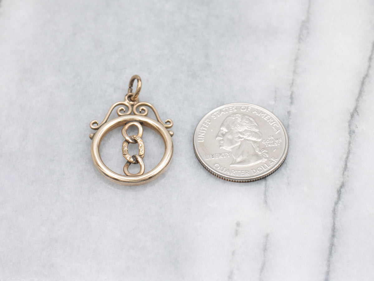Victorian Triple Link Hamilton Gold Fob Pendant