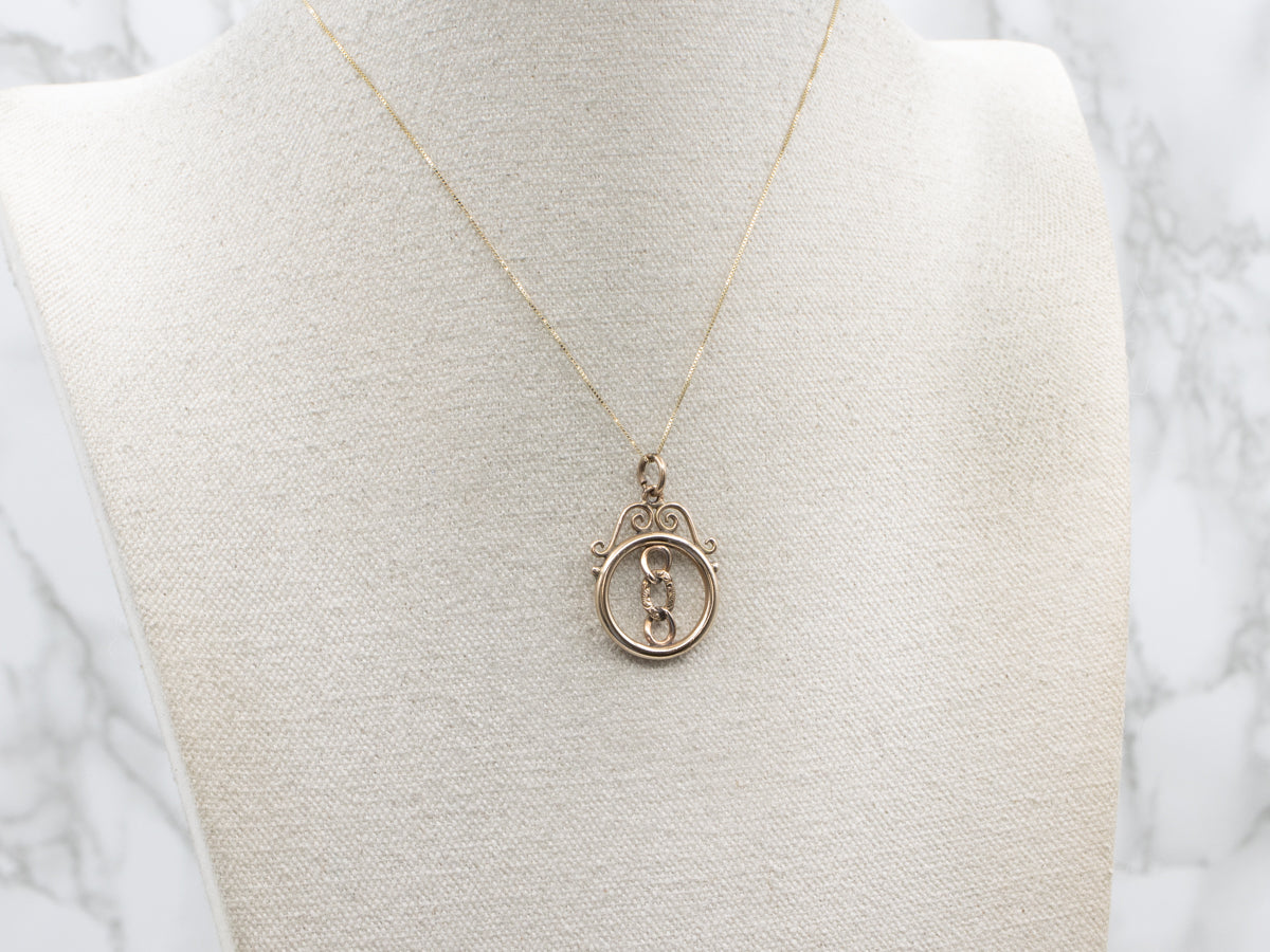 Victorian Triple Link Hamilton Gold Fob Pendant