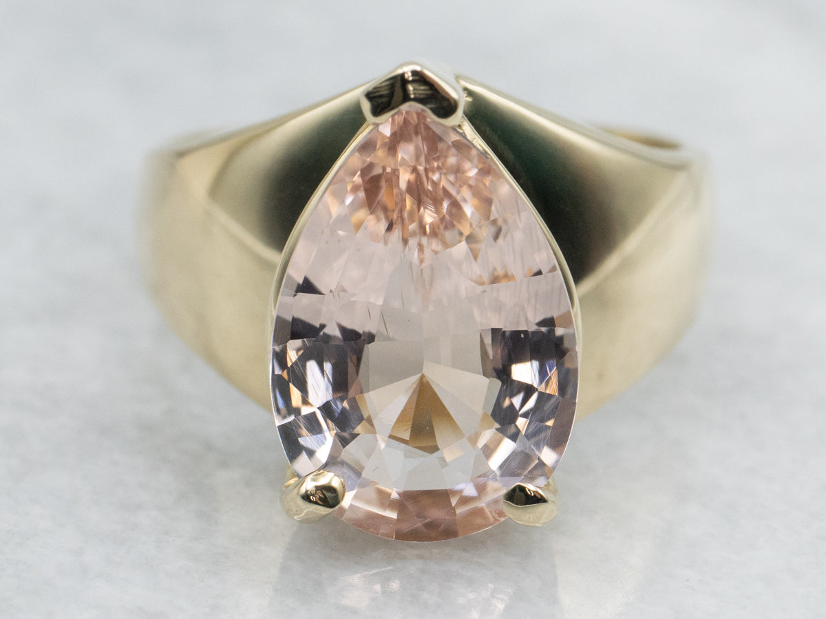 Pear Cut Morganite Cocktail Ring