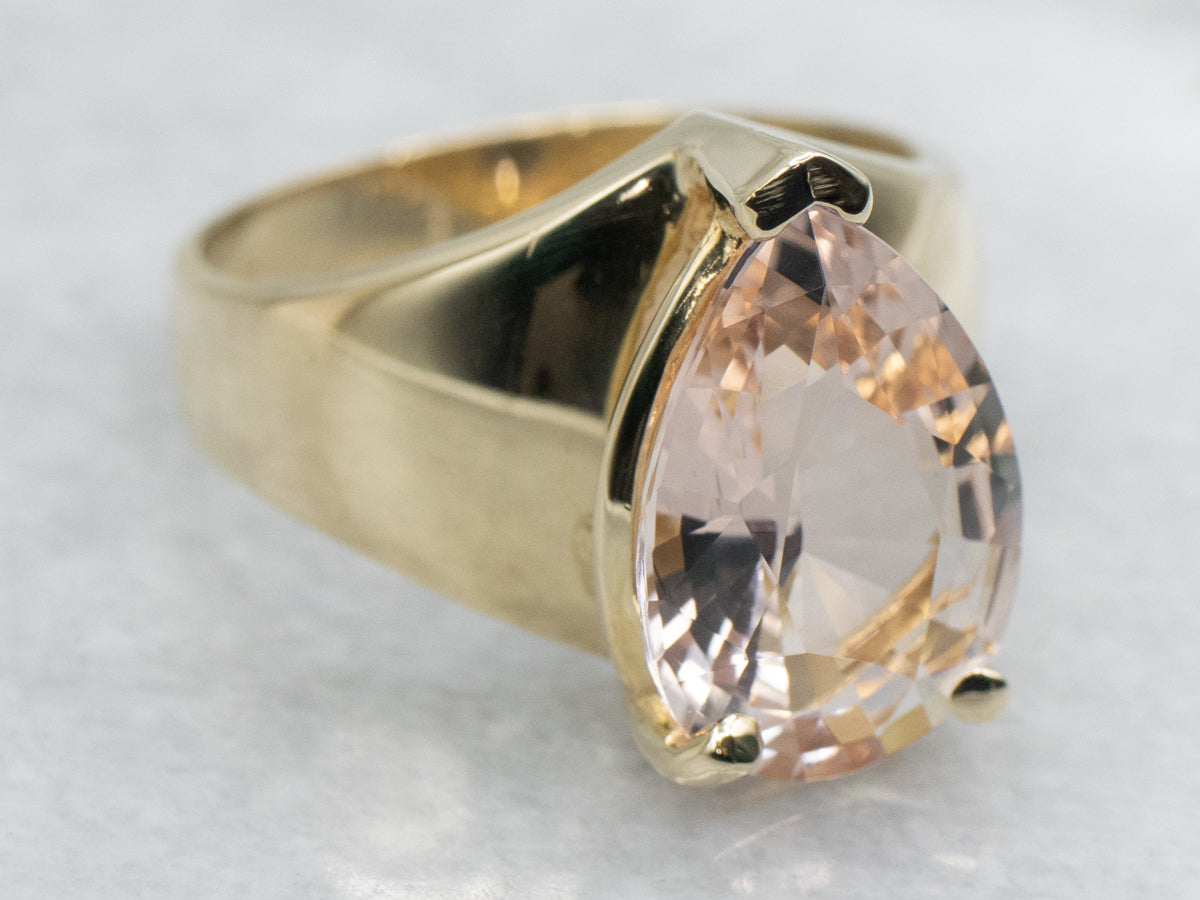 Pear Cut Morganite Cocktail Ring