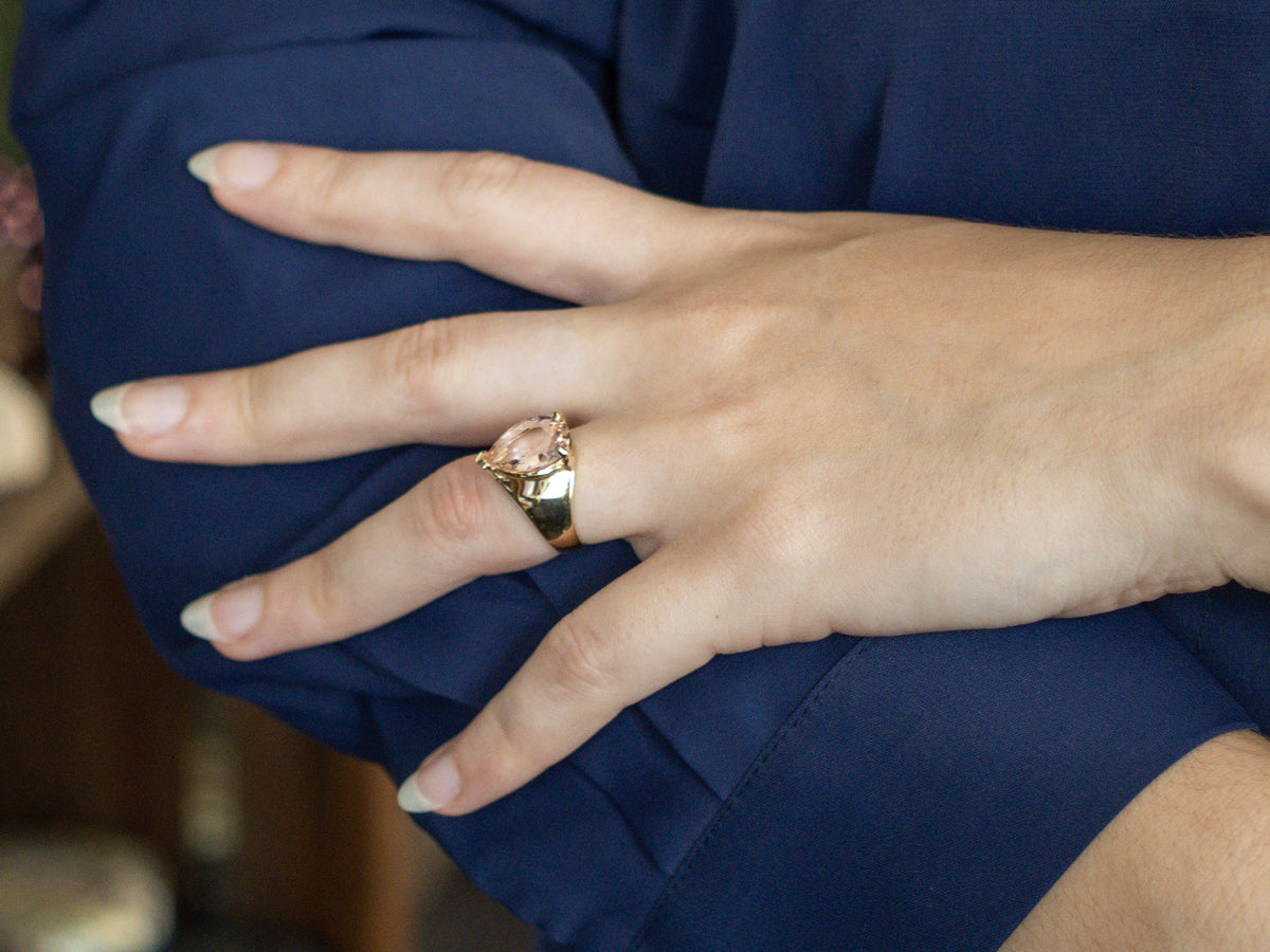 Pear Cut Morganite Cocktail Ring