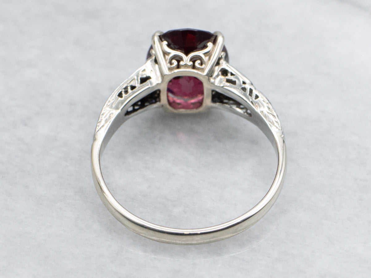 Antique Lohengrin Garnet Solitaire Ring