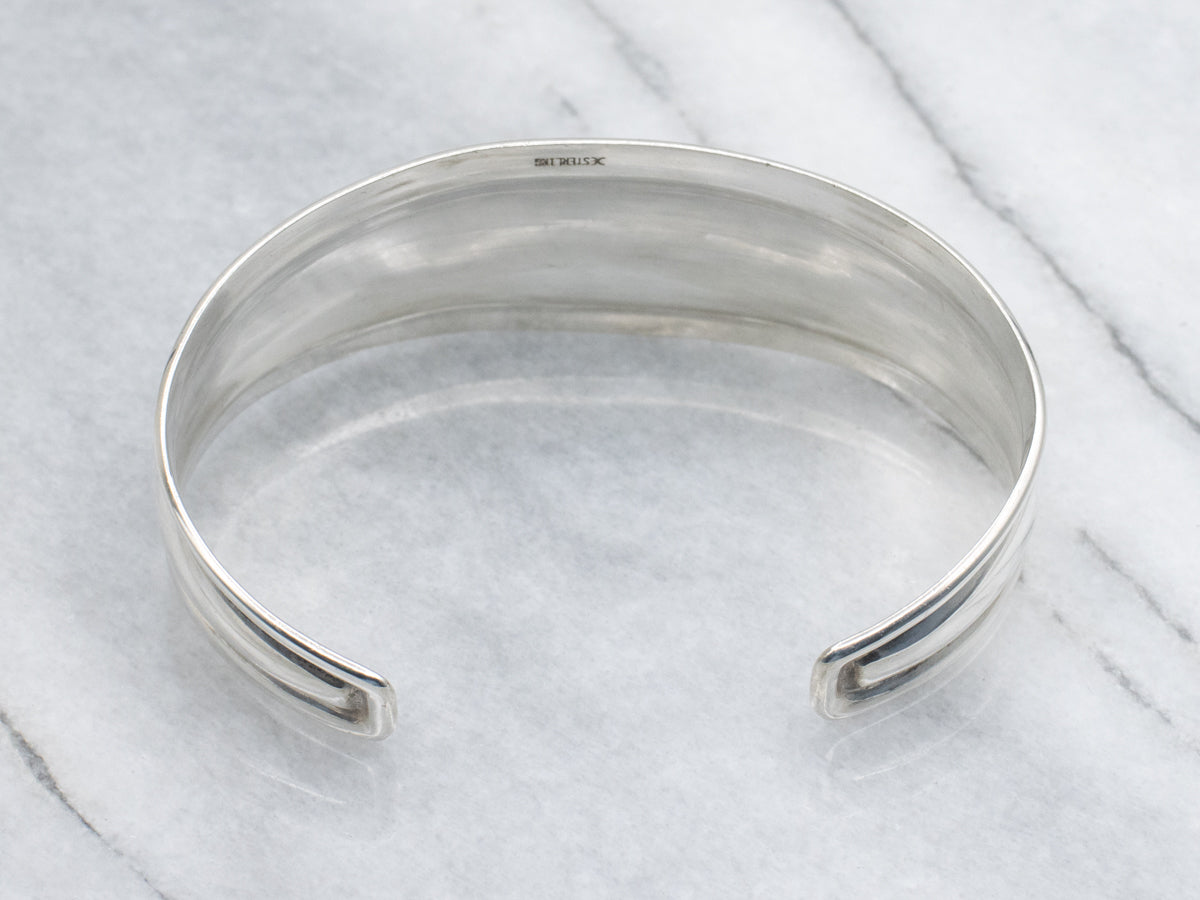 Upcycled Eras, Floral Motif Mix Metal Cuff Bracelet