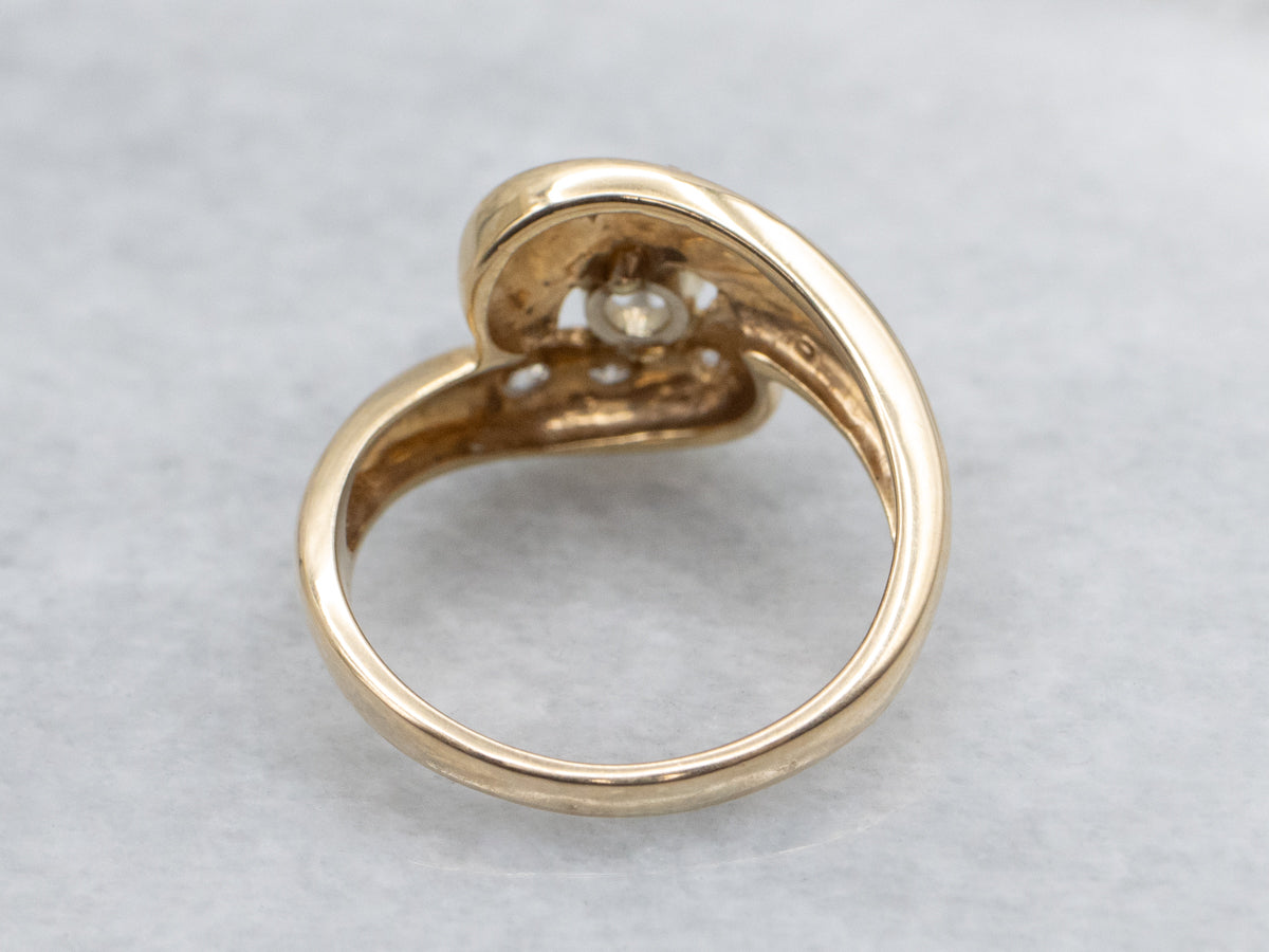 Mid Century Modern Diamond Cocktail Ring