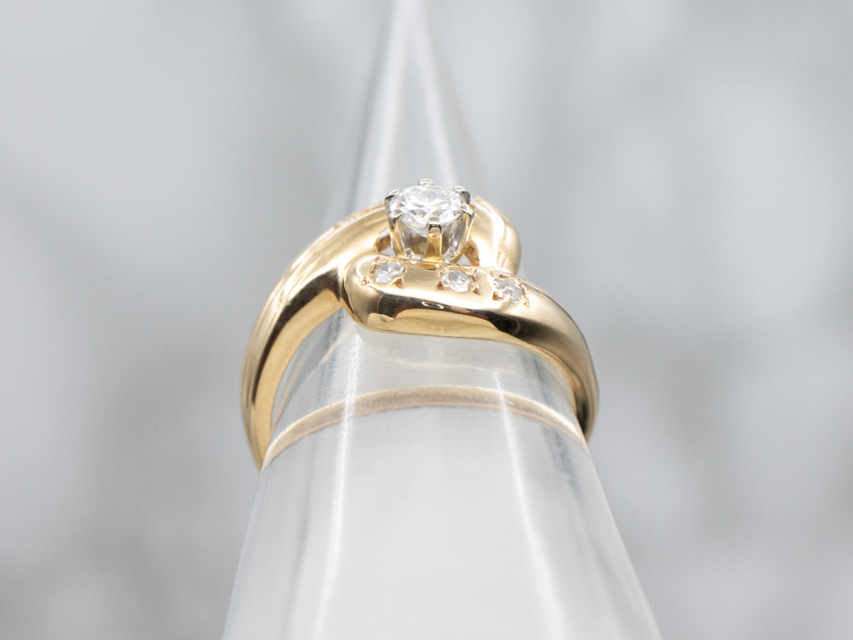 Mid Century Modern Diamond Cocktail Ring