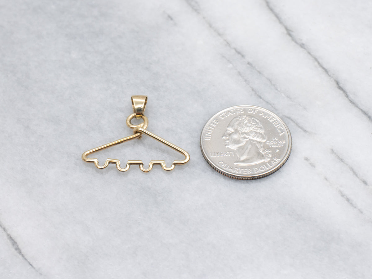 Vintage Gold Coat Hanger Charm Pendant