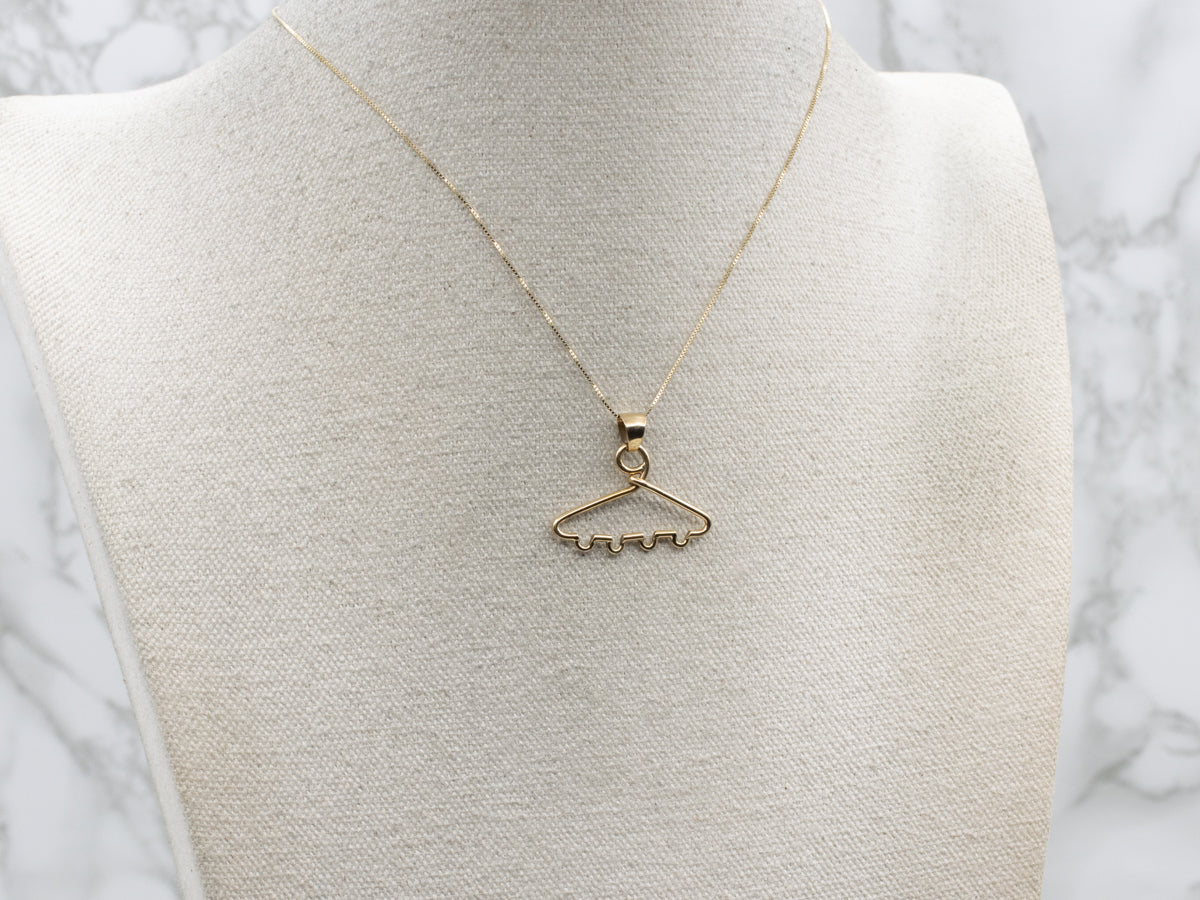 Vintage Gold Coat Hanger Charm Pendant