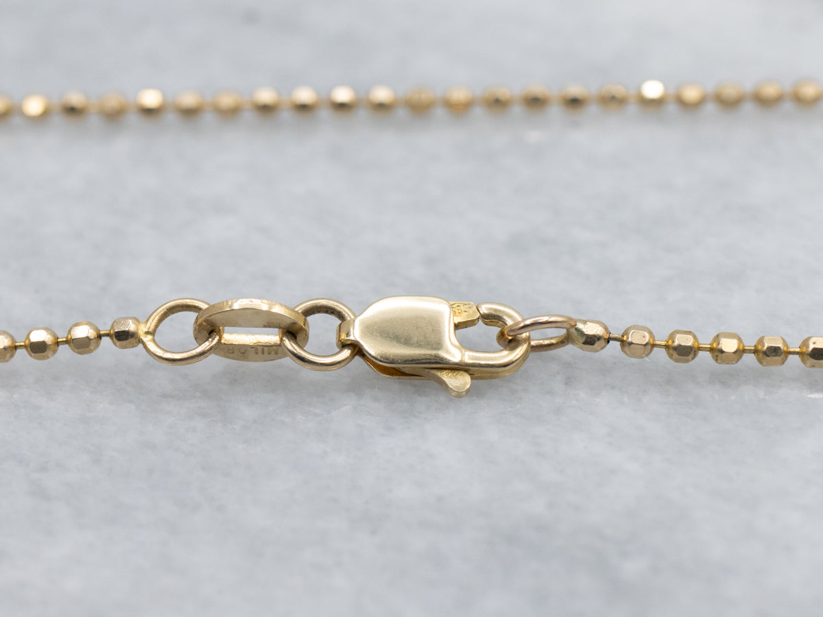 Long Gold Faceted Bead Chain